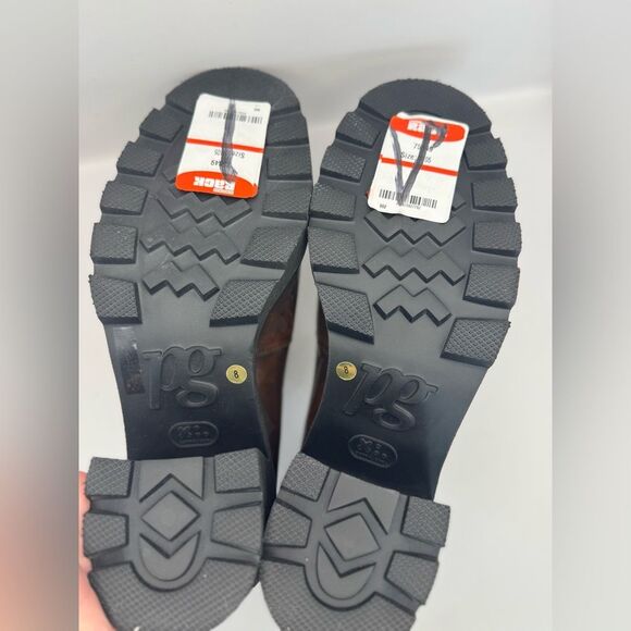 Paul Green Women’s Size 10.5 Janice Lug Sole Heeled Loafers Brown Leather - Picture 9 of 10